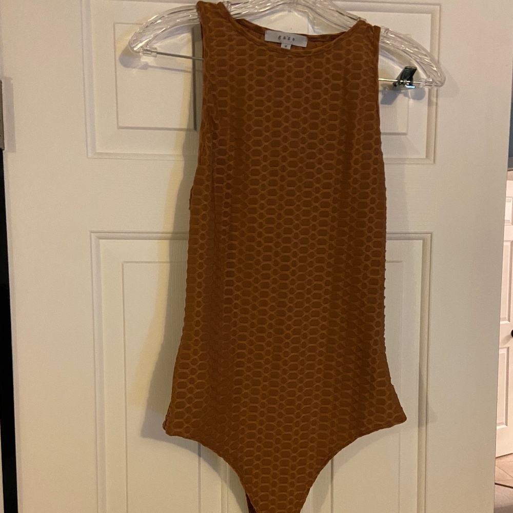Burnt orange textured body suit, size M